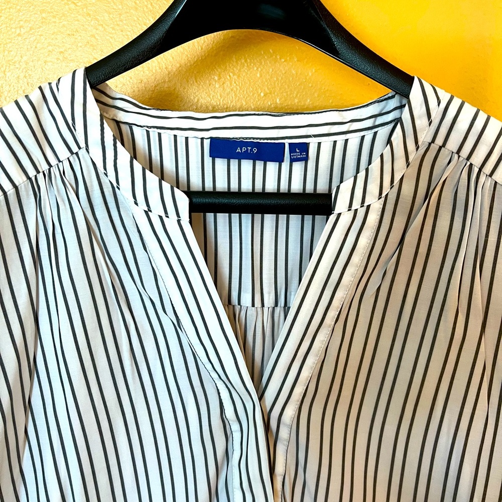 Apt 9 striped shirt-sleeve blouse